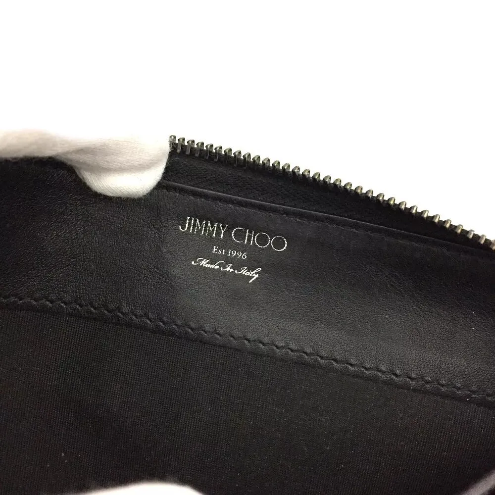 259186AR (X2) Jimmy Choo Wallet Long Star Studded Black Leather