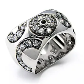 925 Sterling Silver Ring AAA GRD CZ Clear 7X210 for Women Style Rhodium