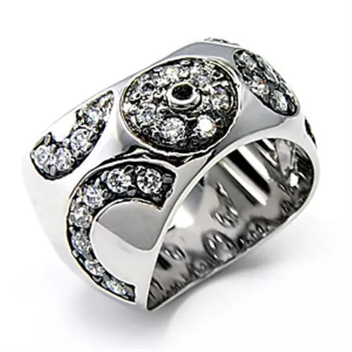 925 Sterling Silver Ring AAA GRD CZ Clear 7X210 for Women Style Rhodium