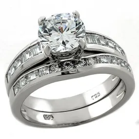 925 Sterling Silver Ring with AAA Grade CZ in Clear for Women Style LOAS1211