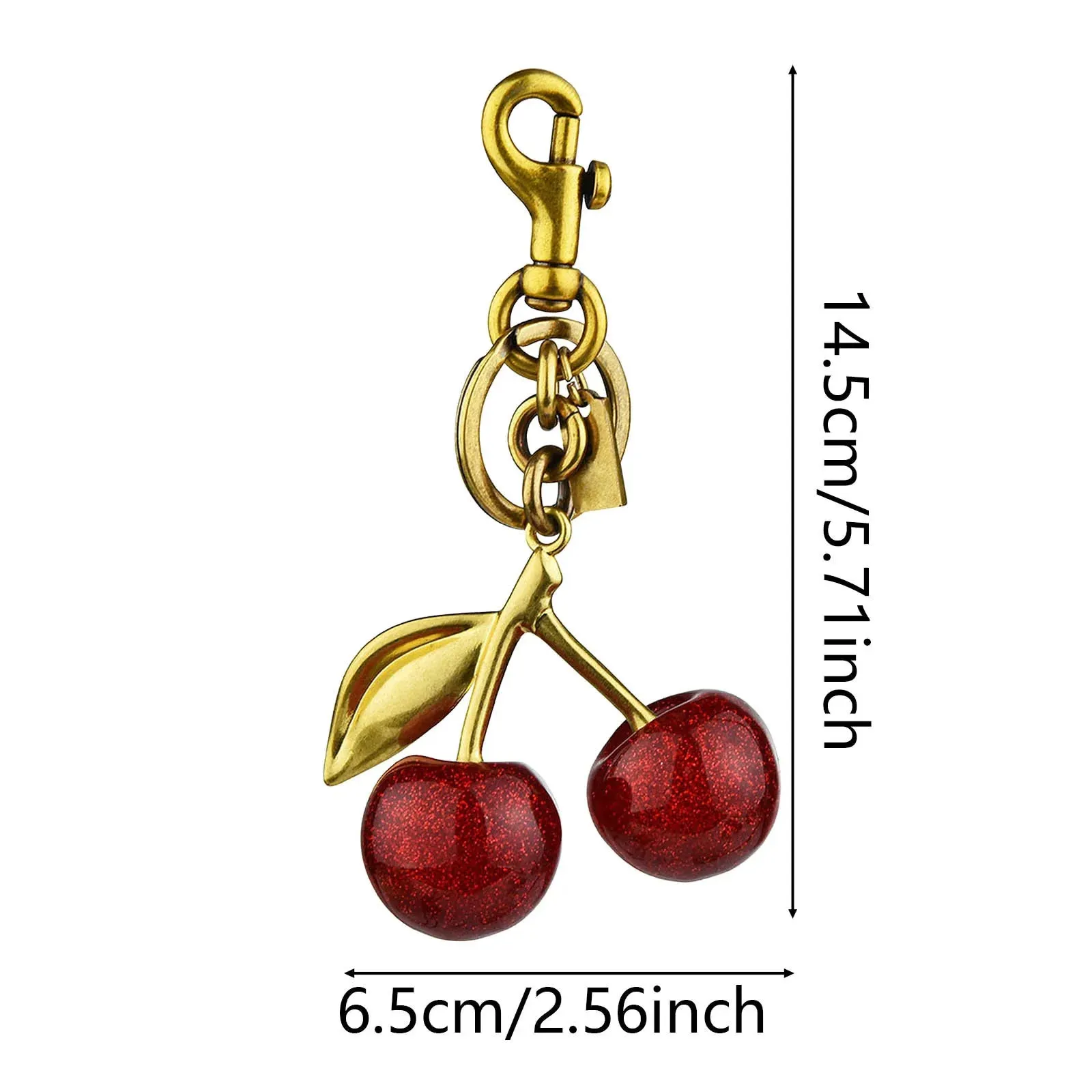 Bag Charm Sweet Red Cherry Keychain Cherry Bag Charm Glitter