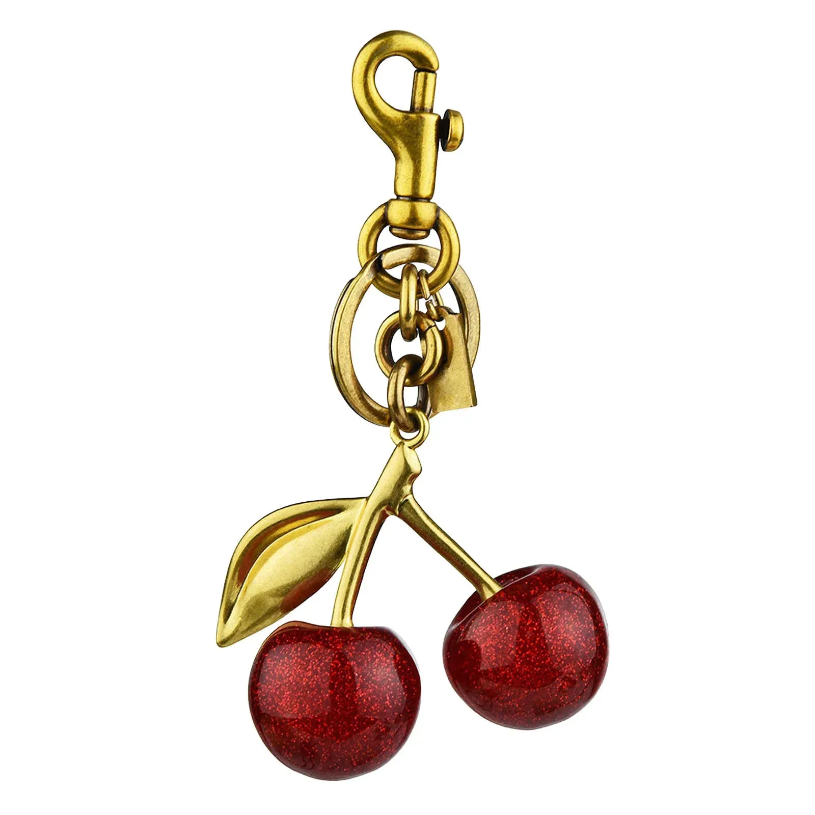 Bag Charm Sweet Red Cherry Keychain Cherry Bag Charm Glitter