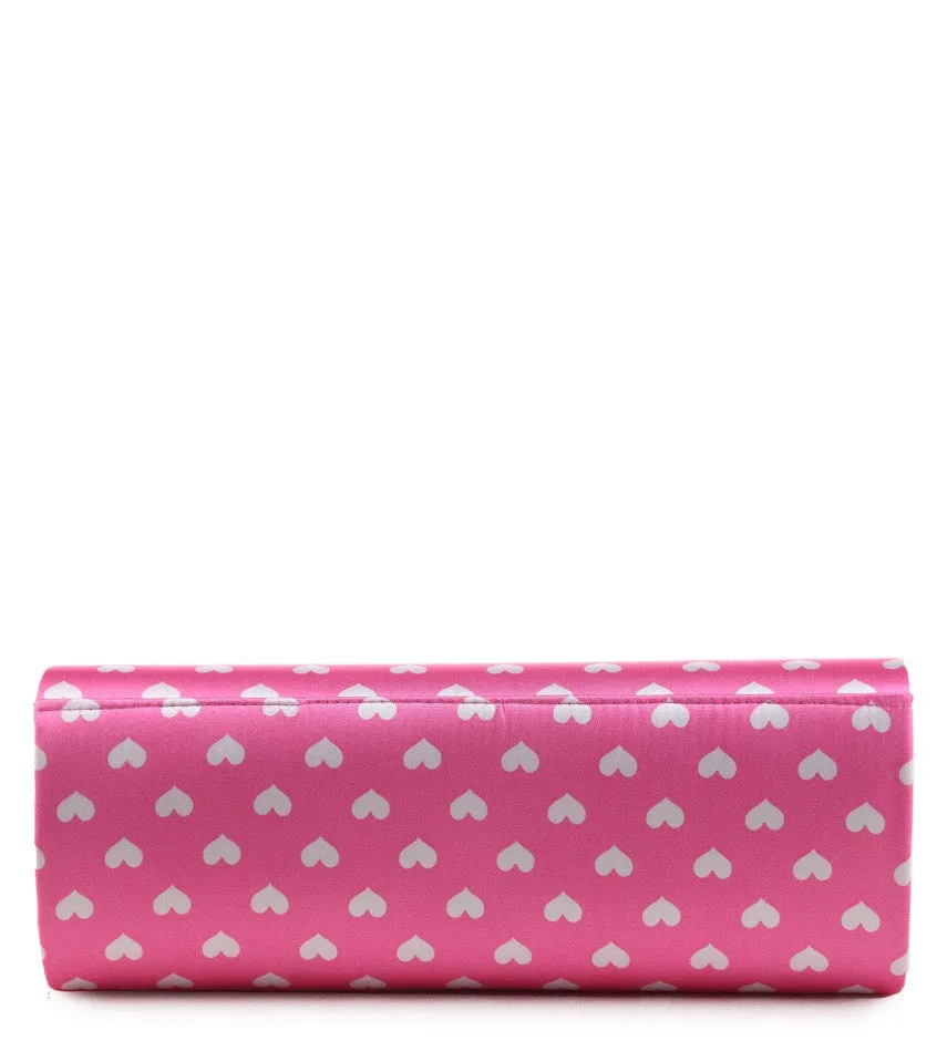 Bag Envy Xena White Diamante Satin Clutch Bag