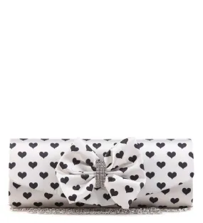 Bag Envy Xena White Diamante Satin Clutch Bag