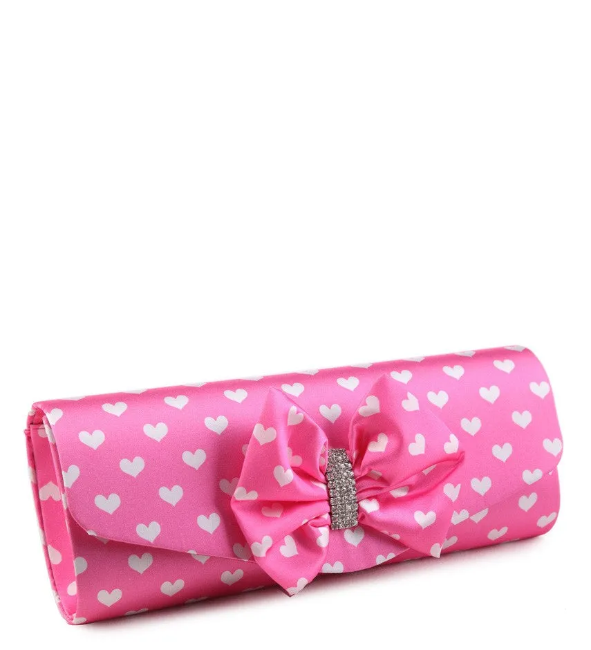 Bag Envy Xena White Diamante Satin Clutch Bag