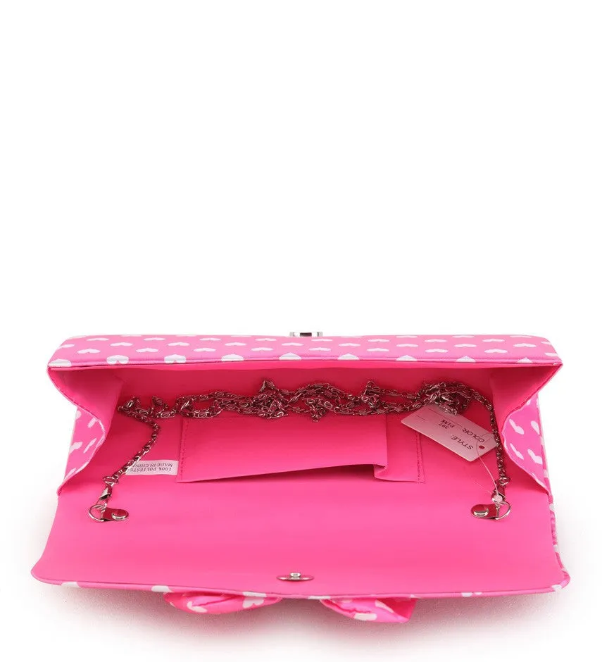 Bag Envy Xena White Diamante Satin Clutch Bag