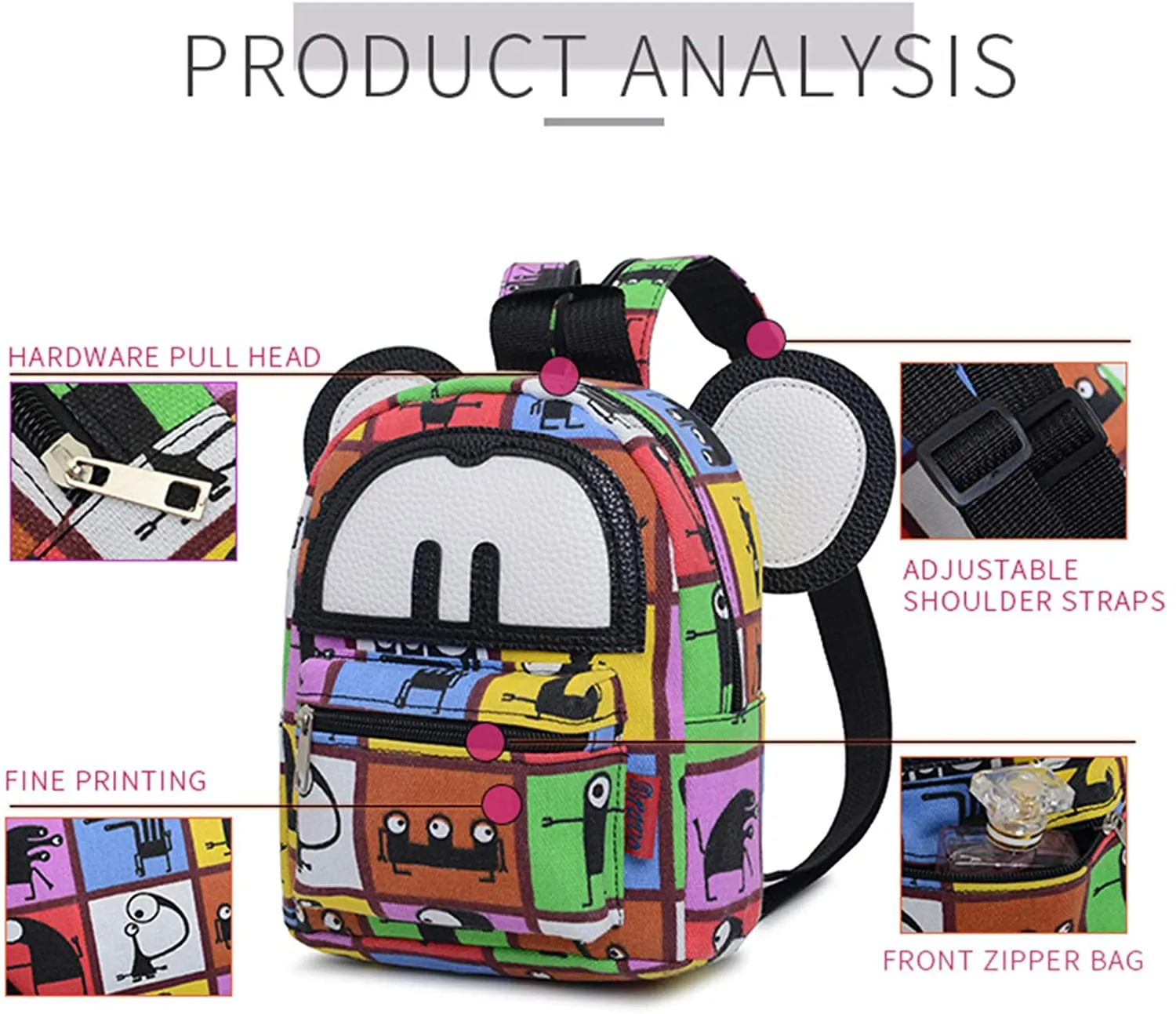 Bravo BTS Mini Ears Backpack, 9" (Donkey)
