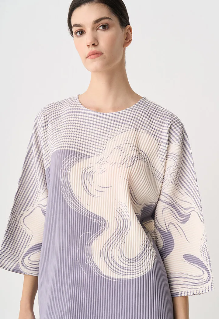 Choice Contrast Printed Pleated Blouse Print