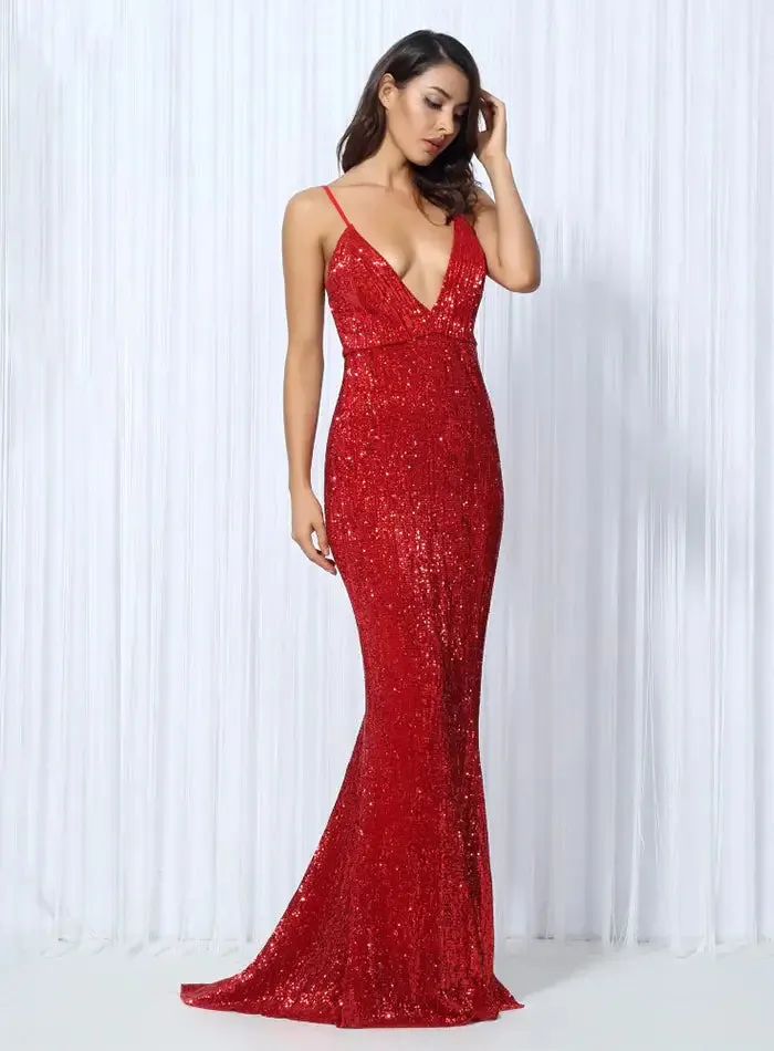 Cynthia Sequin Formal Dress