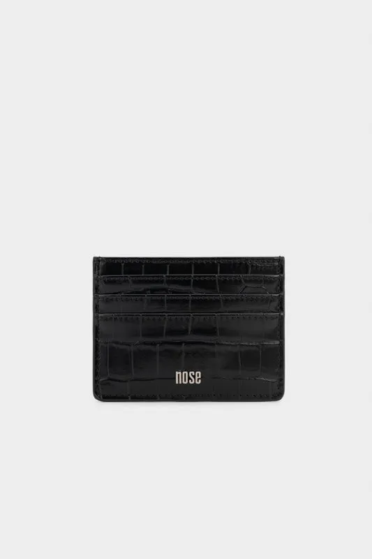 FAUX CROCO MINI CARD HOLDER