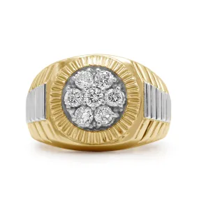 Gents Diamond Ring - 14ct Two Colour Gold