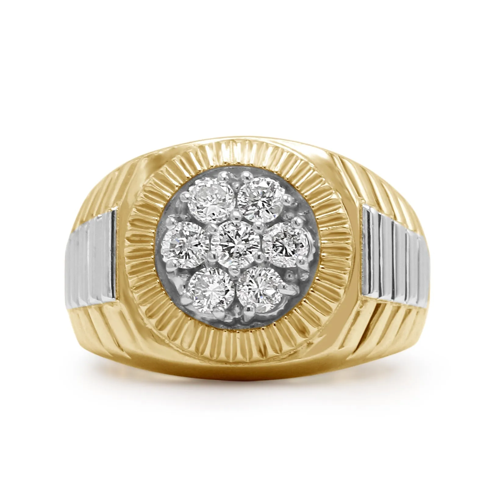 Gents Diamond Ring - 14ct Two Colour Gold