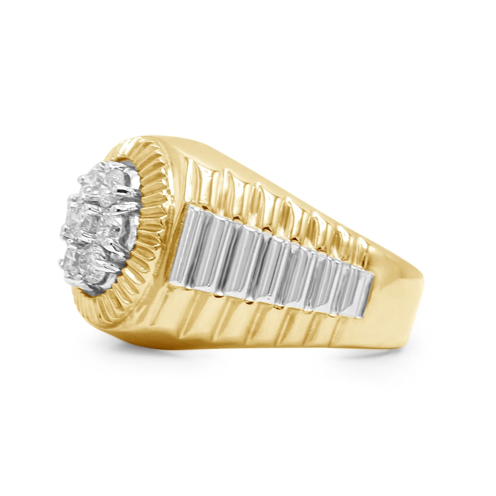 Gents Diamond Ring - 14ct Two Colour Gold