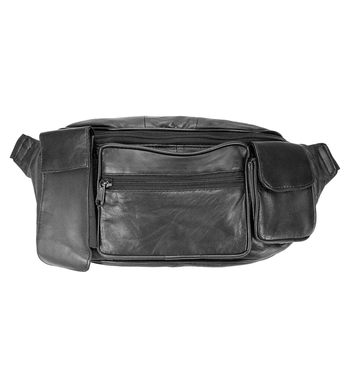 Genuine Leather Waist Fanny Pack Belt Bag Pouch Travel Hip Purse Cell Phone Pocket Dual Phone Holder