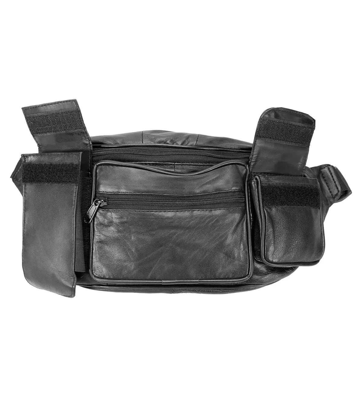 Genuine Leather Waist Fanny Pack Belt Bag Pouch Travel Hip Purse Cell Phone Pocket Dual Phone Holder