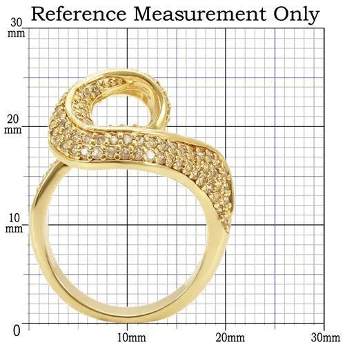 Gold Brass Ring with AAA Grade CZ in Clear for Women Style 0W317