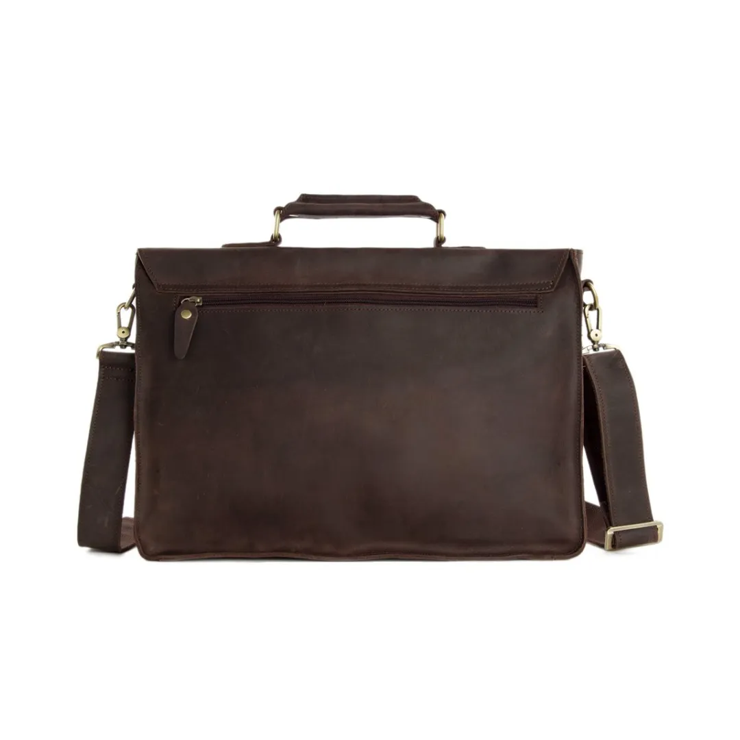 Handmade Vintage Genuine Leather Briefcase Messenger Bag