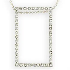High-Polished 925 Sterling Silver Chain Pendant with Top Grade Crystal in Clear for Women Style 36516