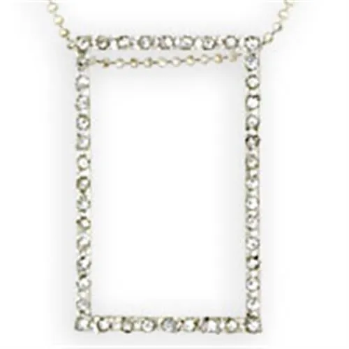High-Polished 925 Sterling Silver Chain Pendant with Top Grade Crystal in Clear for Women Style 36516