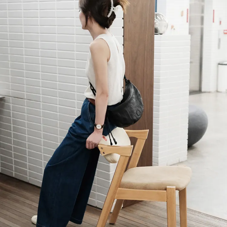 Hobo Women Soft Leather Shoulder Bag Black Crossbody Purses For Women