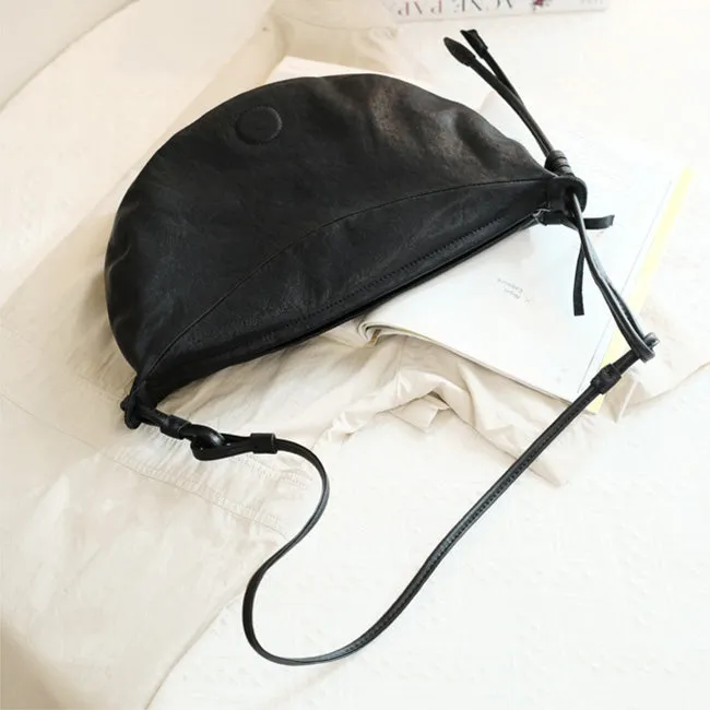 Hobo Women Soft Leather Shoulder Bag Black Crossbody Purses For Women