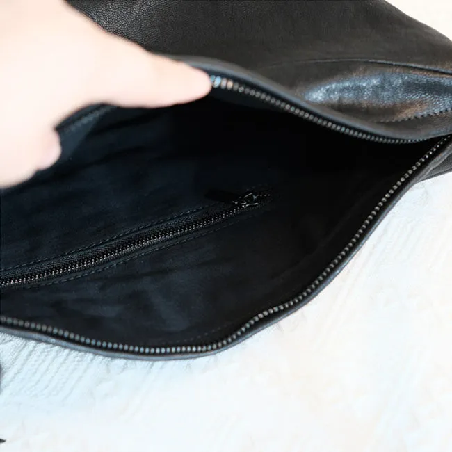 Hobo Women Soft Leather Shoulder Bag Black Crossbody Purses For Women