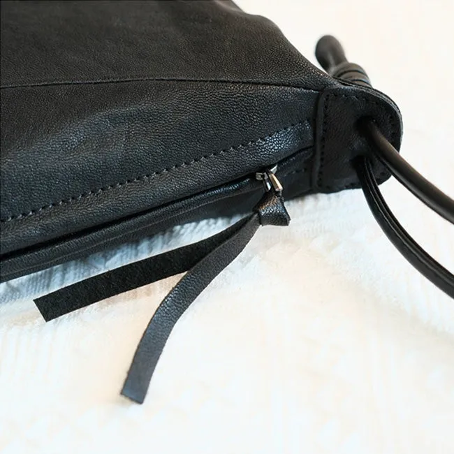Hobo Women Soft Leather Shoulder Bag Black Crossbody Purses For Women