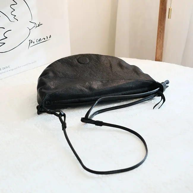 Hobo Women Soft Leather Shoulder Bag Black Crossbody Purses For Women