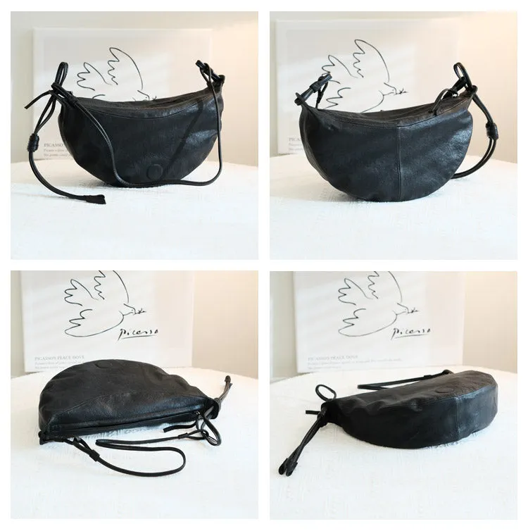 Hobo Women Soft Leather Shoulder Bag Black Crossbody Purses For Women