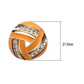 IP Rose Gold(Ion Plating) Brass Earrings with Top Grade Crystal in Clear for Women Clear Stone Color Style GL167