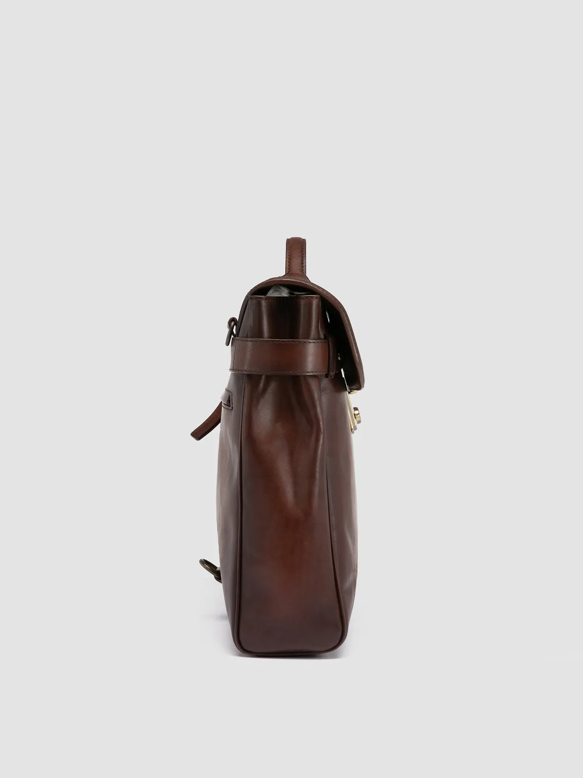 JEROME 003 - Light Brown Leather Briefcase