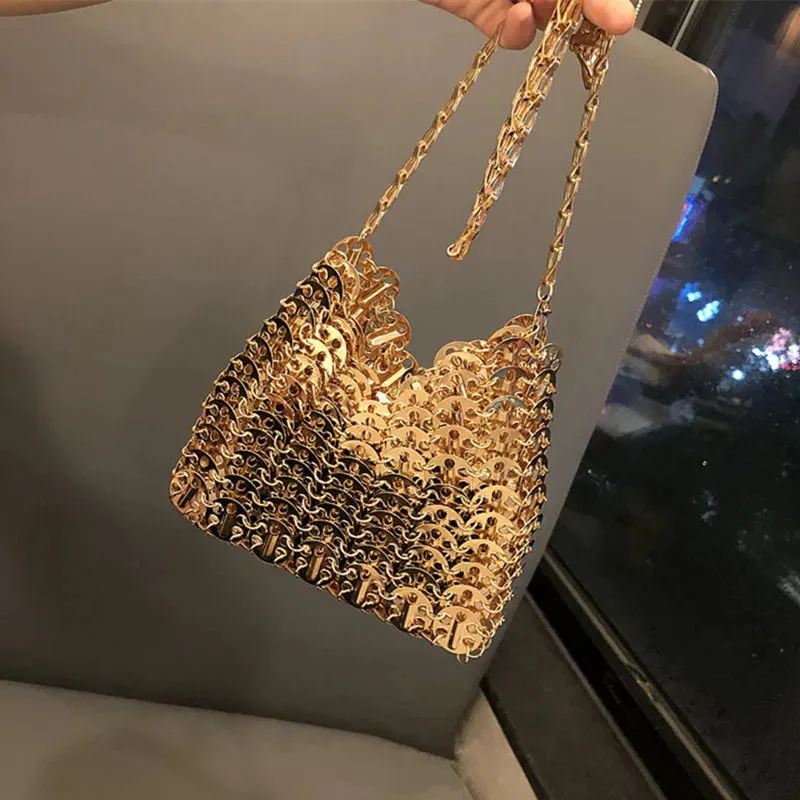 MAYTRENDS  -  Aesthetic Bags Women's Bag Designer luxury Handbag Metal Hollow Tote Bag Wedding Party Clutch Female Evening Bag Shoulder Bag