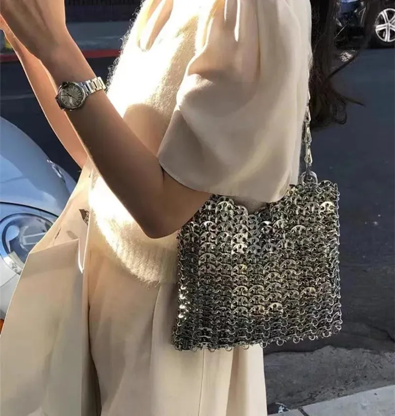 MAYTRENDS  -  Aesthetic Bags Women's Bag Designer luxury Handbag Metal Hollow Tote Bag Wedding Party Clutch Female Evening Bag Shoulder Bag