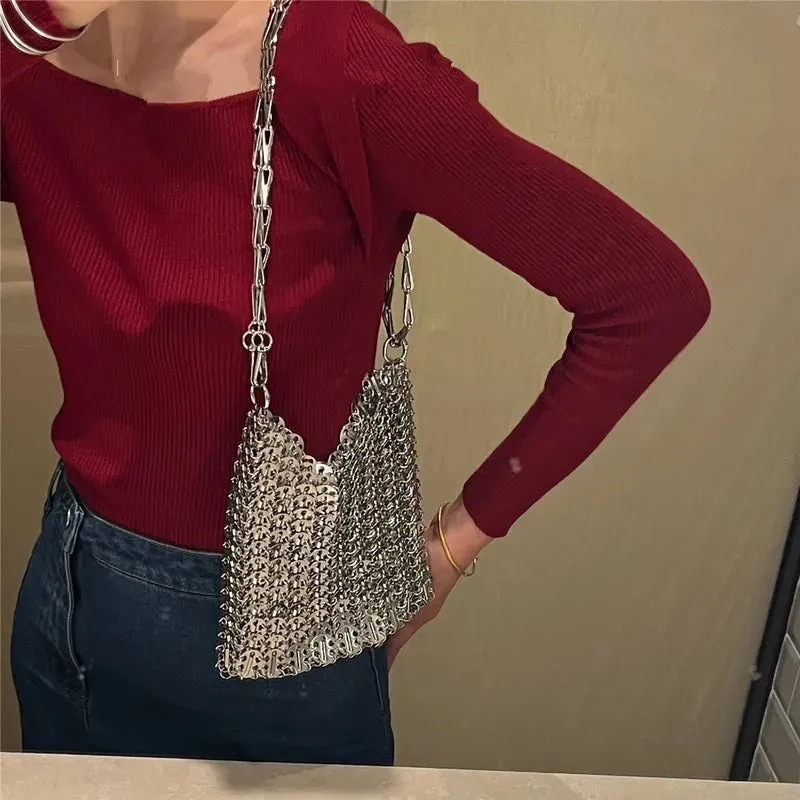 MAYTRENDS  -  Aesthetic Bags Women's Bag Designer luxury Handbag Metal Hollow Tote Bag Wedding Party Clutch Female Evening Bag Shoulder Bag