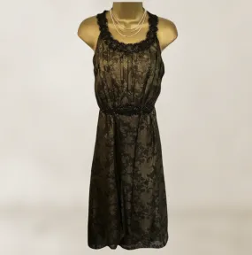 Monsoon Women's Black & Gold Lace Dress UK 18 US 14 EU 46