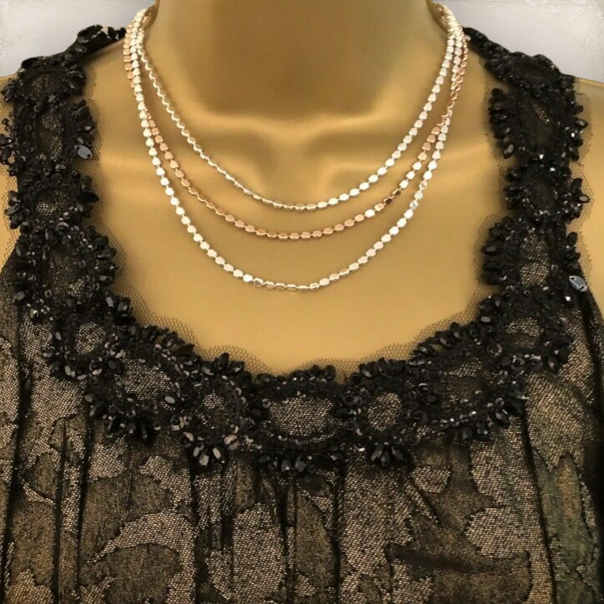 Monsoon Women's Black & Gold Lace Dress UK 18 US 14 EU 46