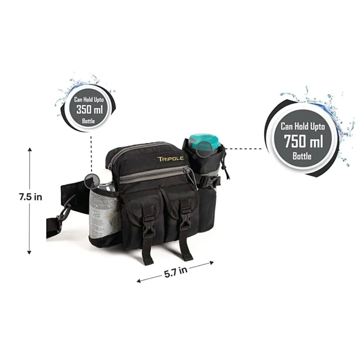 Multi Utility Waist Pack  cum Sling Bag with Detachable Bottle Holder