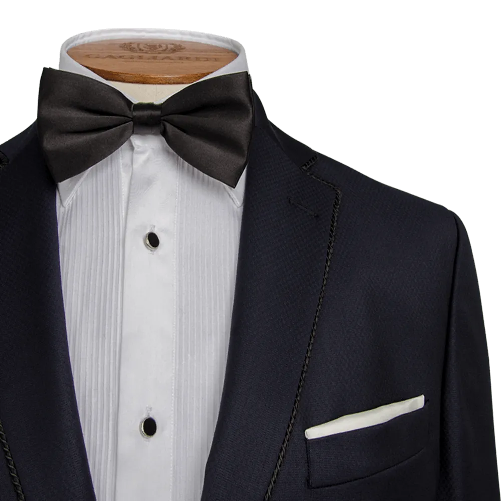 Navy Micro Jacquard Evening Two-Piece Tuxedo