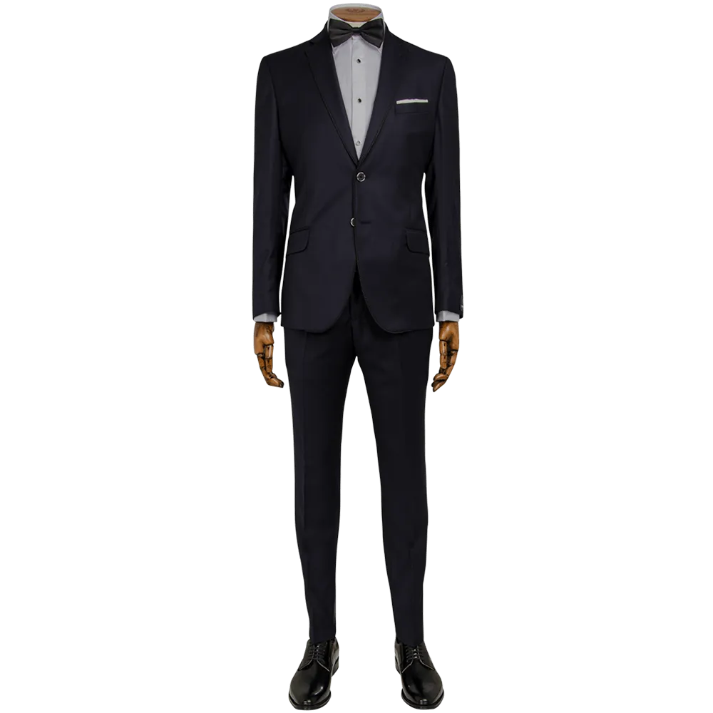 Navy Micro Jacquard Evening Two-Piece Tuxedo