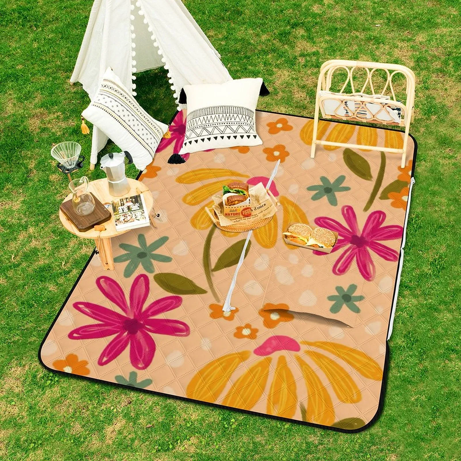 POD Upload Your Photo Zipper Style Picnic Mat 59x39 inch