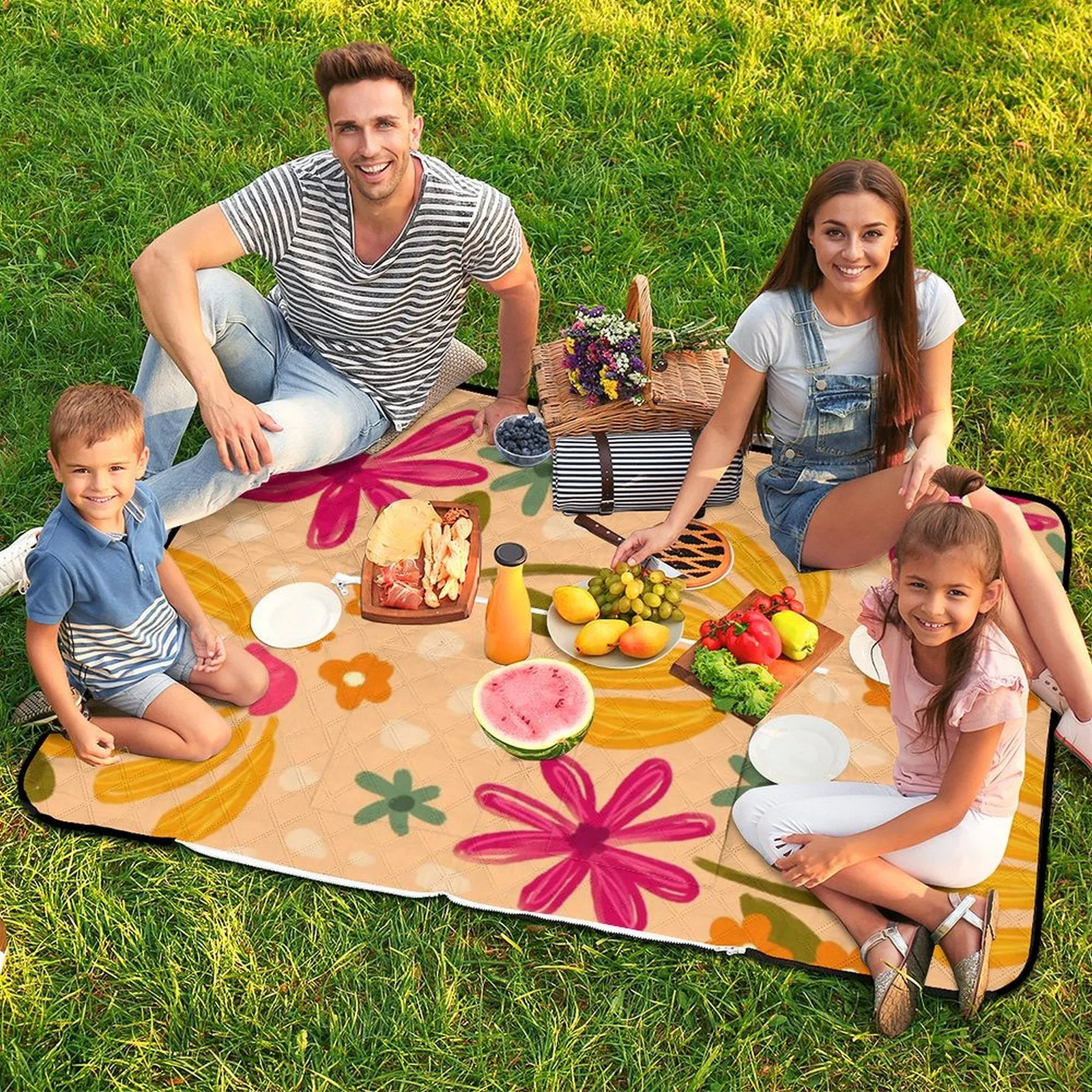 POD Upload Your Photo Zipper Style Picnic Mat 59x39 inch