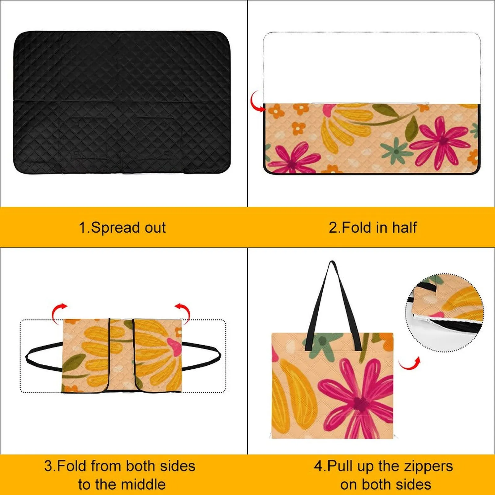 POD Upload Your Photo Zipper Style Picnic Mat 59x39 inch