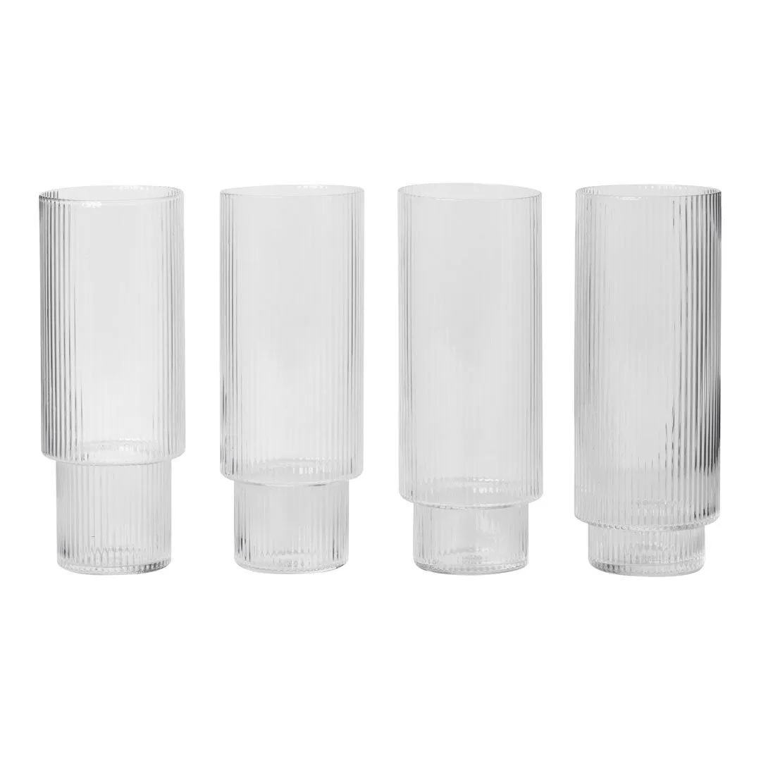 Ripple Long Drink Glass - Set of 4