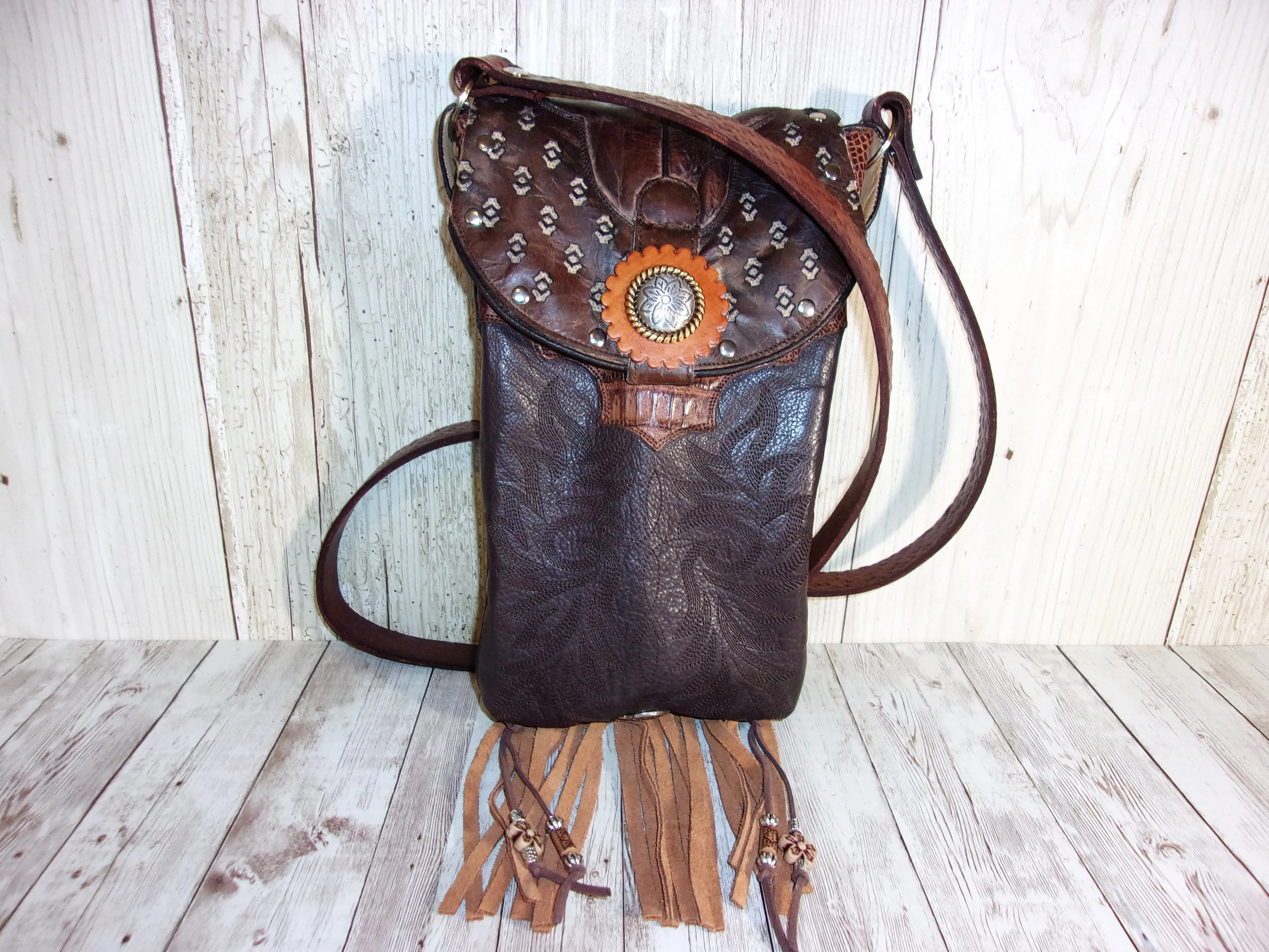 Small Concealed Carry Purse with Fringe CB38