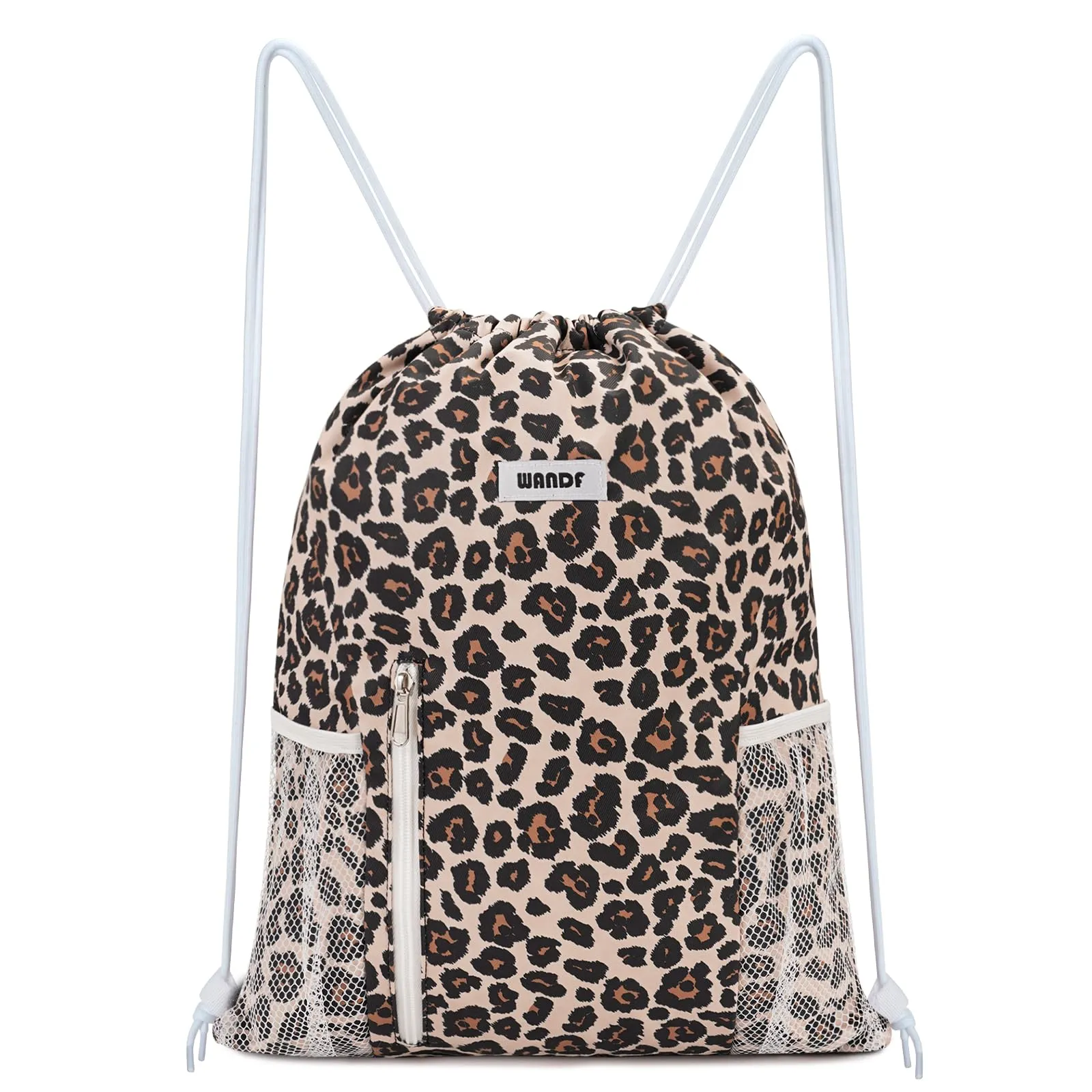 Sports Gym Drawstring Backpack with Mesh Pockets - WF6038