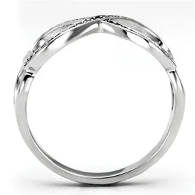 Sterling Silver Ring AAA GRD CZ Clear TS088 for Women Style Rhodium