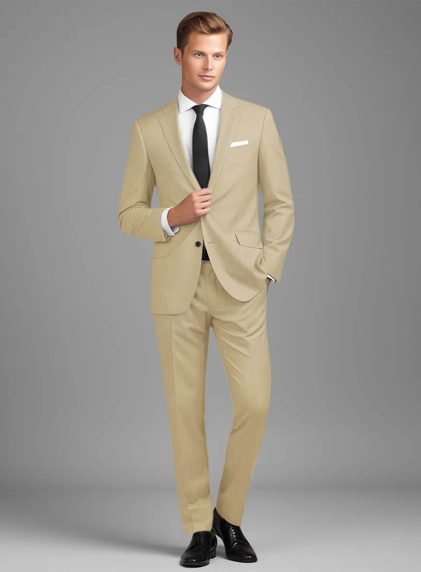 Stretch Beige Wool Suit