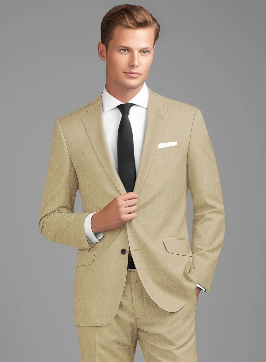 Stretch Beige Wool Suit