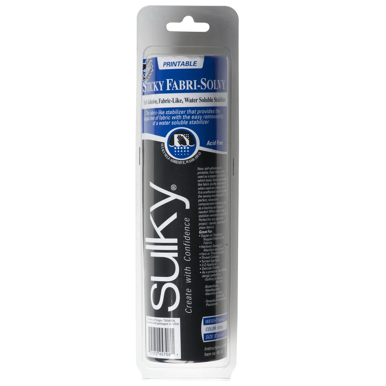 Sulky Sticky Fabri-Solvy Stabilizer - White
