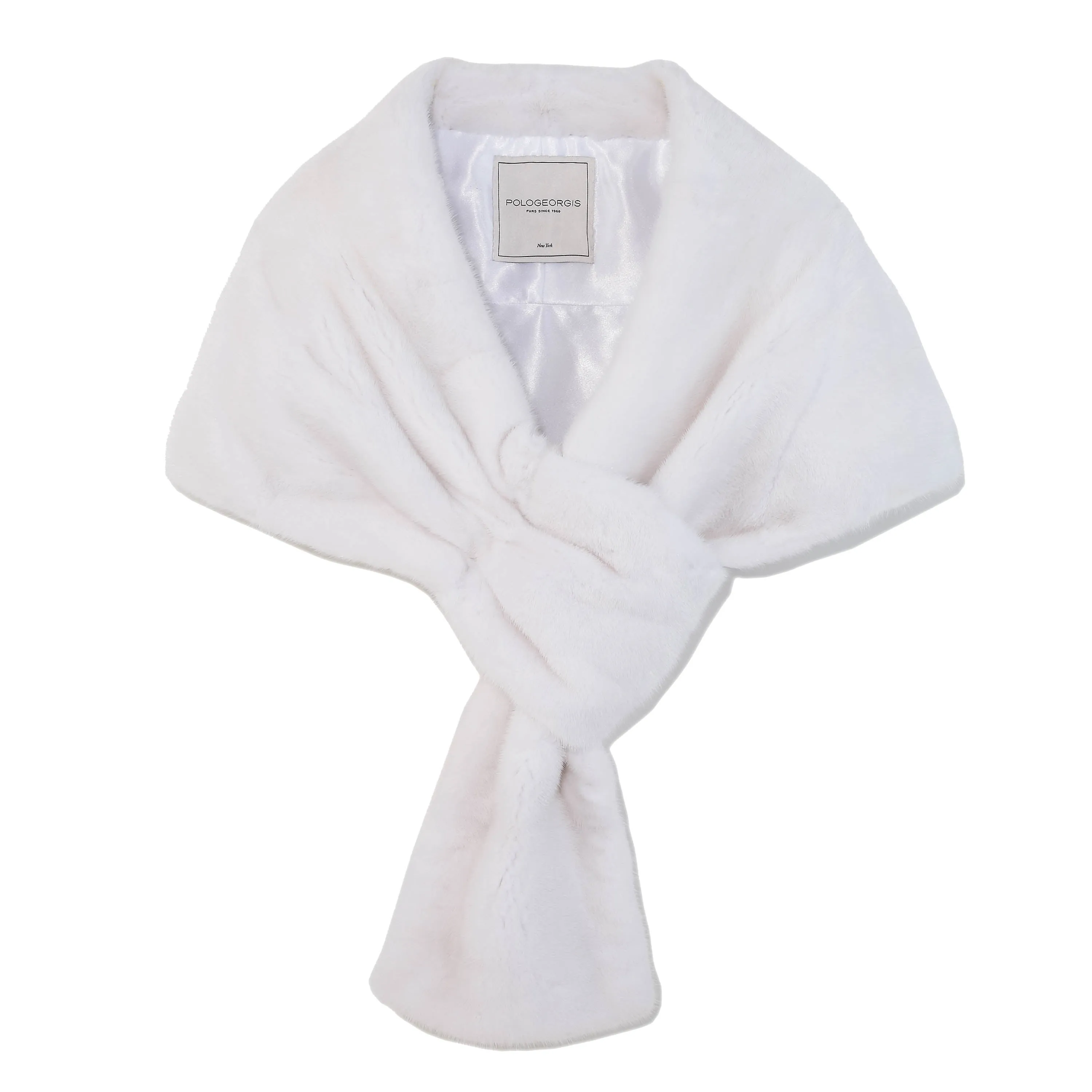 The Bridal Collection - The Zola Mink Pull-Through Stole in Winter White